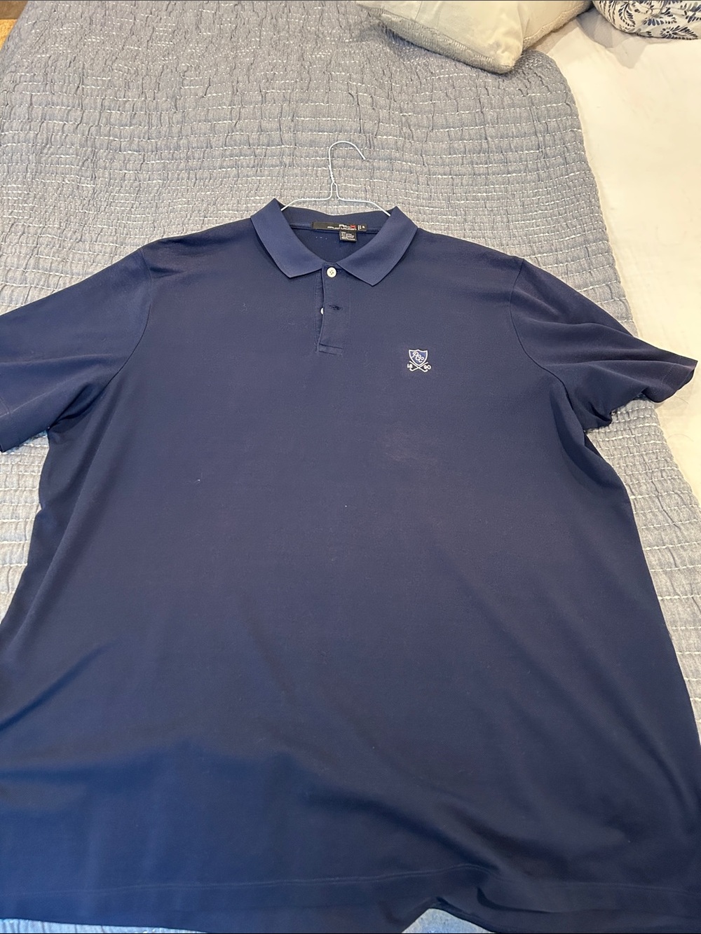 Ralph Lauren Navy Polo with Plainfield Country Club logo